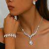Cross-border fonte quente- venda de cristal strass jóias colar terno noiva colar de casamento brincos pulseira três- peça conjunto
