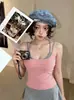 Camisole colete estampa poá feminino verão novo com bojos costas bonitas conjunto roupa íntima base top puro desejo peça externa