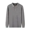 Estilo Old Money Otoño Nuevo Camisa Polo de Manga Larga para Hombre 2026 Nuevo Cuello Abatible Casual Simple Color Sólido Camiseta para Hombre