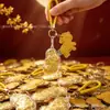Chaveiro Dourado Presente Sorte Atração de Riqueza Pingente de Ouro Puro 999 Pingente de Carro Pingente de Bolsa Presente Atacado Comece com uma peça