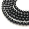 Cuentas de Luz Negra Vidrio Imitación Ágata Negra Mate Cadena de Cuentas Redondas 4-12mm Semiterminado Pulsera DIY Collar Joyería