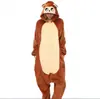 Atacado Outono e Inverno Hipopótamo Desenho Animado Pijama Peça Única Animal Infantil Macaco Marrom Unissex Flanela Roupa de Casa
