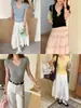 3er Mañana Principios de Primavera Nuevo Diseño Cuello en U Ajustado Manga Corta Tejido Suéter Zy3930