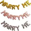 Decoración para Fiesta de Bodas de 16 pulgadas Set de Globos de Papel de Aluminio con Letras Marry Me Marry Me Globos para Celebración de Bodas