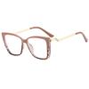 Nueva tendencia europea y americana de gafas anti luz azul personalidad montura de gafas TR90 Moda transfronteriza montura de gafas cuadradas ojo de gato mujer
