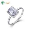 Anel feminino de moda popular S925 prata esterlina atacado, anel clássico exagerado de personalidade europeia e americana com diamante Moissanite de quatro garras