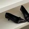Zapatos de Tacón Bajo Apuntados en Marrón, Estilizadores y Elegantes, con Escote Bajo, Cómodos para Mujer, con Lazo, Adecuados para el Trabajo