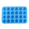 Molde de silicona para 24 mini pasteles, poroso, redondo, para hornear, molde para hacer gelatina, herramientas para hornear