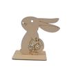 Manualidades de Pascua de madera Adornos de madera de conejo Decoraciones de escritorio Adornos de manualidades de fiesta de conejo