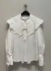 Gana Camisa Blusa de Encaje con Cuello de Muñeca Francés Manga Larga Primavera Verano Japonés Diseño Holgado Dulce Top que Reduce la Edad