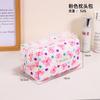 Bolsa Cosmética Fresca con Estampado Floral, Monedero Portátil de Viaje, Almacenamiento para Labial, Brochas de Maquillaje, Productos para el Cuidado de la Piel