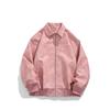 Chaqueta de Cuero Marrón NASA para Hombre Primavera y Otoño Marca de Moda Estilo Americano Chaqueta con Solapa de Gamuza Casual Chaqueta de Béisbol para Hombre