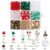 Caja de Set de Cuentas de Vidrio Navideñas de 9 Compartimentos Transfronteriza Accesorios para Niños Collar Pulsera Cadena de Cuentas DIY Kit de Materiales
