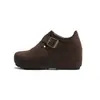 Otoño 2026 Nuevo 9cm Tacón Oculto Zapatos Birkenstock Mujer Suela Gruesa Zapatos para Personas Bajas Versátiles Retro Planos Mujer