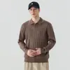 Suéter de punto de manga larga con cuello para hombre, jersey casual texturizado, suéter moderno de color liso vintage