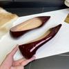 Zapatos Planos D-7 Borgoña para Mujer, Nuevo Estilo 2025, Zapatos Sexy de Suela Roja con Aumento Oculto de Altura, Elegantes Zapatos de Punta Fina Poco Profundos