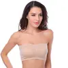 Top Tubo Dupla Camada Anti-Exposição para Comércio Exterior, Sutiã de Uma Alça com Bojos, Roupa Íntima Básica, Sem Aro, Faixa Invisível para o Peito