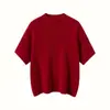Suéter de Cachemir para Mujer de Manga Corta Otoño e Invierno Nuevo Cuello Alto Medio Manga Corta Color Sólido Jersey Tejido Lana Tejido Suéter Básico