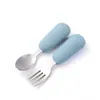 Amazon Baby Prato Dividido de Aço Inoxidável 304 com Garfo e Colher com Prato Anti-Queda Removível de Silicone Conjunto de Pratos de Jantar para Crianças