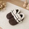 Zapatos de Algodón para Niñas 2026 Nuevo Invierno Infantil con Felpa Cálida Estampado de Leopardo Piel Zapatos de Princesa Zapatos de Algodón Grandes para Niños