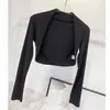 Top Colete de Manga Longa para Dança de Ballet Ginástica Roupa de Yoga Camiseta Comércio Exterior Transfronteiriço Sudeste Asiático Estilo Europeu e Americano