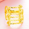 Anillo grande abierto de múltiples líneas con flor de coche dorada Moda europea y americana Latón chapado en color dorado Joyería de retención Venta directa de fábrica