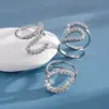 Anillo Ajustable Irregular Ovalado de Doble Capa con Circonita de Lujo Ligero Estilo Europeo y Americano, Anillo Sencillo y Exquisito, Joyería de Moda Personalizada