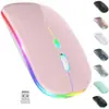 Mouse Luminous Pingguo de Duplo Modo Bluetooth Sem Fio 2.4G Botão Silencioso Recarregável Universal para Laptop Desktop Lote