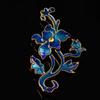 Nuevos accesorios de cloisonné azul imitación aceite goteado flor diy parte trasera con anillo accesorios para el cabello horquilla antigua accesorios