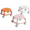 Banqueta Baixa Móvel para Uso Doméstico, Banqueta de Entrega com Rodas, Banqueta de Costura, Banqueta Baixa Pequena, Banqueta para Trocar de Sapato, Banqueta Redonda Silenciosa, Banqueta Pequena Atacado