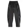 Pantalones Casuales de Color Sólido Desestructurados con Pliegues para Hombre, Marca de Moda Simples de Corte Holgado Tipo Paracaidista para Niños