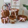Cesta de almacenamiento tejida similar al ratán, cesta de regalo de frutas, cesta de regalo portátil, regalo de mano de dama de honor, caja vacía, caja de regalo, cesta de flores