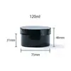 Pote de Plástico Preto PP 150/200/250ml Pote para Creme Facial Hidratante Material de Embalagem Cosmética Pote para Máscara Capilar Pote para Máscara de Argila