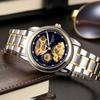 Reloj para Hombre con Diseño Hueco, Resistente al Agua, Luminoso, Correa de Cuero Estilo Negocios, Fondo Transparente, Reloj Mecánico Totalmente Automático, Reloj para Hombre, Reloj Mecánico de Comercio Exterior