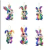 Pendente de Coelho Colorido Plano de Acrílico Novo Transfronteiriço para Carro Pingente Decorativo de Dia dos Namorados