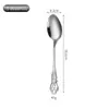 Acero Inoxidable Serie Corte Real Lujo Ligero Mango Labrado Engrosado Estilo Occidental Cuchillo para Bistec, Tenedor, Cuchara, Cuchara de Postre, Tenedor de Postre