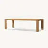Conjunto de mesa e cadeiras de teca para pátio externo para vilas, pousadas criativas ao ar livre, clubes de jardim e espaços de lazer, feito de madeira maciça