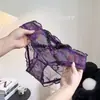 Aterrizaje de Mariposa~Panty de Encaje de Deseo Puro para Mujer 10A Antibacteriano Algodón Puro en la Entrepierna Sexy de Cintura Baja Suave Cómodo