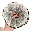Diadema de lazo de encaje de moda, banda para el cabello extragrande estilo coreano, delicado patrón floral, perfecta para crear un peinado de moño