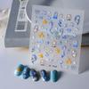 Desenho Japonês Estrela-do-Mar 5D Adesivo de Unha Embossado Vida Marinha Água-viva Decoração para Nail Art Adesivo Fino Resistente à Água