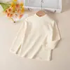 Camisetas Térmicas Suaves de Algodón para Adolescentes Niños y Niñas, Camisas Calientes de Algodón Puro para Estudiantes de Secundaria, Preparatoria y Universidad, Camisetas de Manga Larga con Cuello Redondo