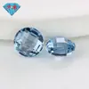 Huagang Gema Redonda 106 # Espinela Azul Claro Doble Cara de Tortuga, Espinela Sintética Azul Claro al por Mayor, Se Puede Montar con Cera.