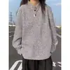 Camiseta Retrô Americana de Veludo Cotelê com Manga Longa para Homens, Gola Polo Estilosa, Camada Base de Casaco para Casais, Tendência