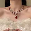 Accesorios Vestido de Cena de Palacio Collar Pendientes conjunto Moda Alto Valor Personalizado Lujo Ligero Alto Valor Cadena para Clavícula de Mujer