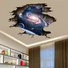 Creativos Adhesivos de Estrellas Universo Planetas Tridimensionales a Través de la Pared Adhesivos de Pared Papel Tapiz Decorativo para Sala de Estar Dormitorio
