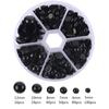 Semicírculo Negro Peluche Accesorios Caja Negro Total Plástico Ojos de Fondo Plano DIY Ojos de Frijol Negro Accesorios de Joyería