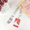 Cordão retrátil de desenho animado com fivela de puxar fácil, conjunto de cartões no atacado, corda longa para pescoço, crachá ajustável Sanrio cabeça grande