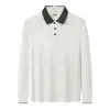 Camisa Polo de Manga Longa com Lapela Roupa de Trabalho Camiseta Estampada Camisa Publicitária Personalizada Uniforme para Equipe de Atendimento de Catering de Chá de Leite Hotel