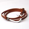 Pulsera Popular Europea y Americana de Ancla de Barco con Gancho de Pesca AliExpress Moda Cuerda de Mano eaby Más Vendida Pulsera de Cuero Doble