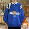 Palácio de Platina - Suéter de Moletom de Algodão com Fleece Estilo Hong Kong para Homens, Aniversário de 25 Anos Outono/Inverno, Marca Moderna para Adolescentes e Estudantes, Jaqueta Espessa 8130
